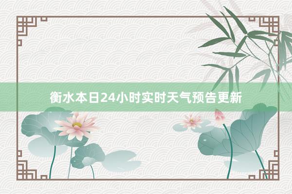 衡水本日24小时实时天气预告更新